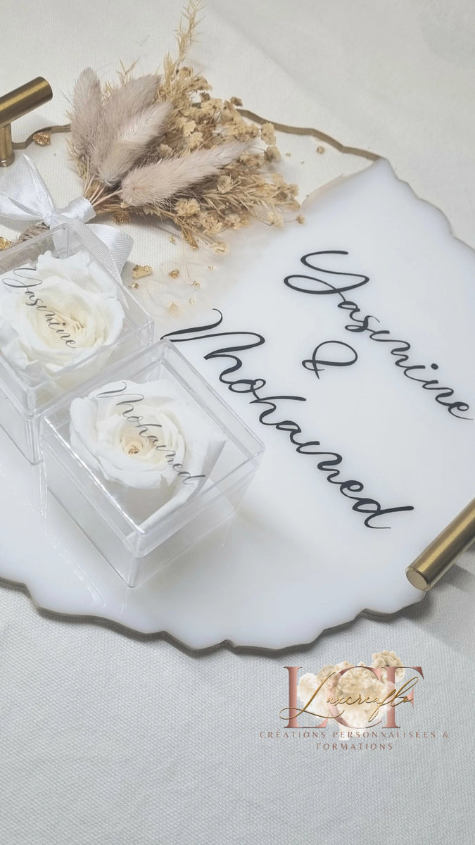 Boite à Alliances Personnalisé Carré - Fête Et Célébration/Mariage - Concept'Laz