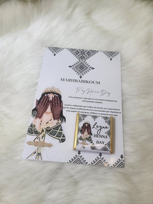 Ouvrir l&#39;image dans le diaporama, CARTE REMERCIEMENTS CHOCOLAT, MARIAGE, HENNÉ, NAISSANCE
