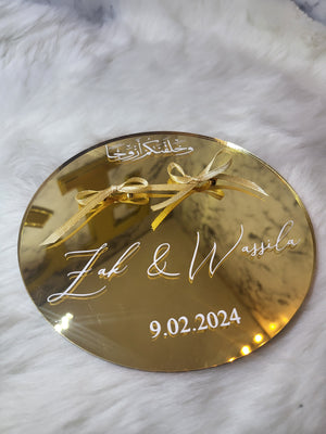 PORTE  ALLIANCES PLEXIGLASS MARIAGE PERSONNALISÉES,